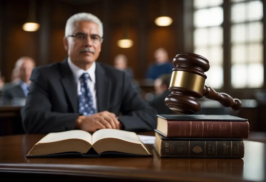 ADA Lawyer: Your Guide to Expert Legal Support in 2024 4 law books and a lawyer in courtroom