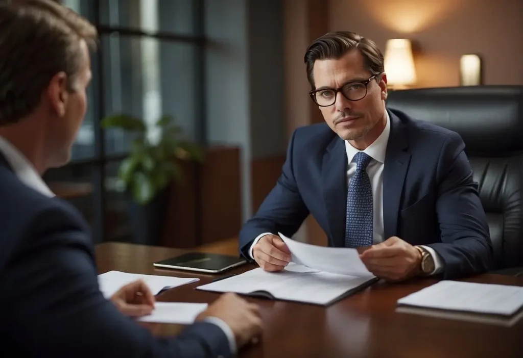 Asset Protection Lawyer: Safeguard Your Wealth in 2024 3 An asset protection lawyer explaining terms to a client