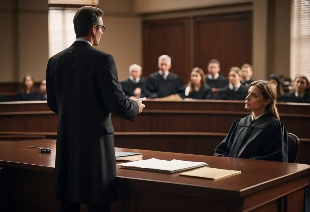 Sexual Assault Lawyer: Compassionate Legal Support 2024 3 lawyer in courtroom talking with the other side