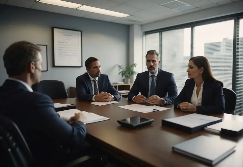 Partition Disputes? How a Lawyer Can Save You Thousands! 3 group of partition lawyers discuss a case in a office room