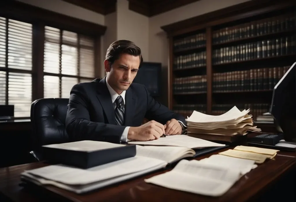 Injury Work Lawyer: Ally in Workplace Accident Claims 2024 3 lawyer working on injury case in his office