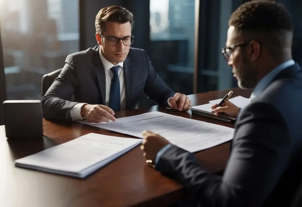 Name Change Lawyer: Your Guide to a Legal Transition 2024 2 a lawyer sitting at his desk reviewing documents for a client because of name changing