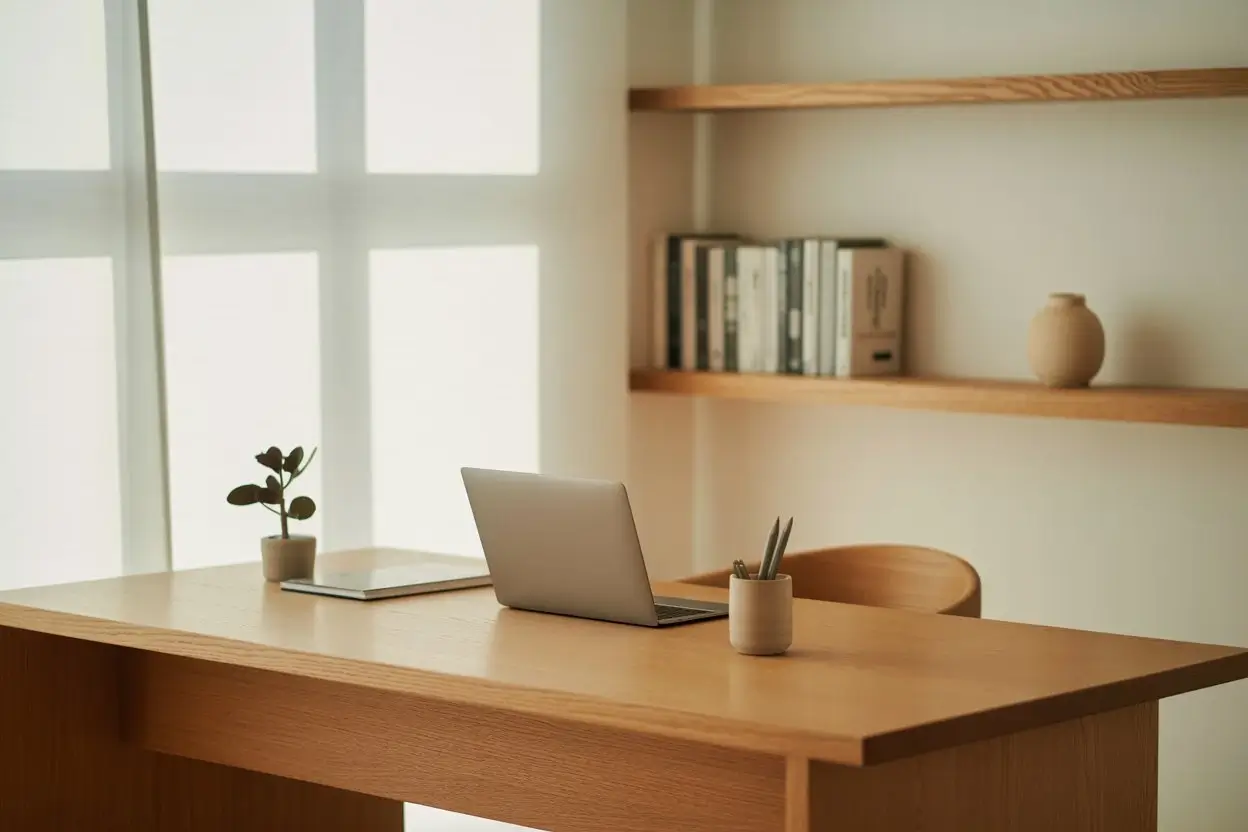 20+ Clean Aesthetic Japandi Office Styles 1 japandi office style